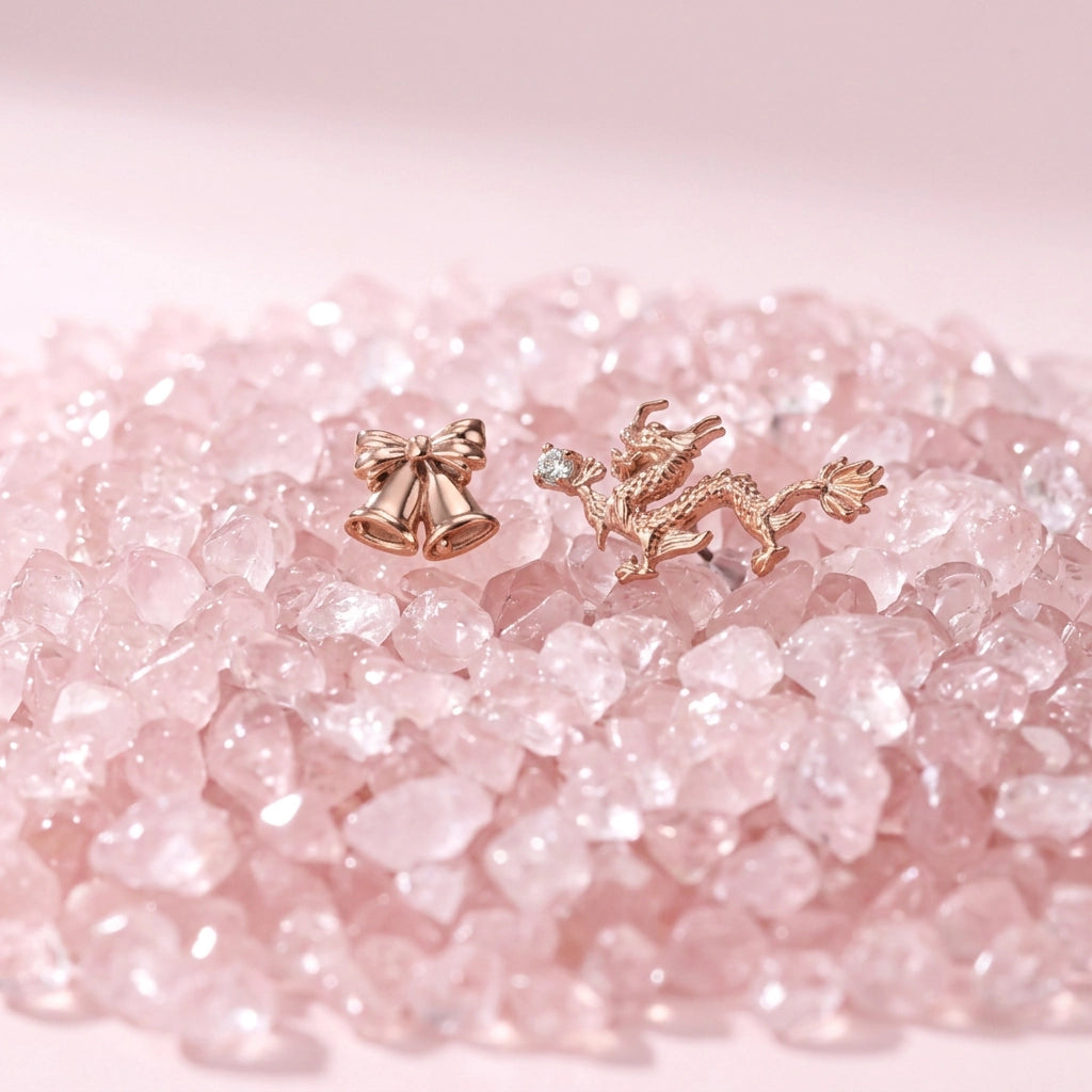 Titanium Statement Diamond Dragon Flat Back Stud