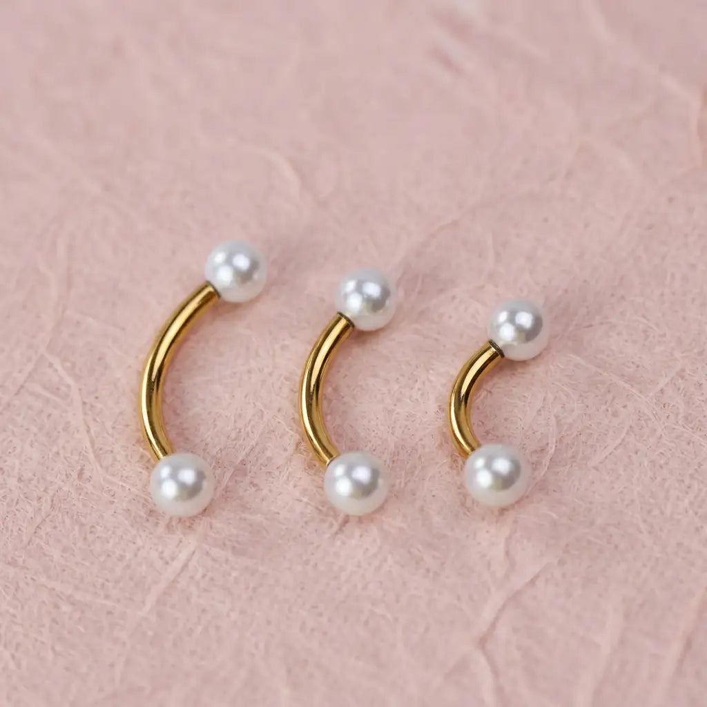 Titanium Duo Pearl Curved Barbell