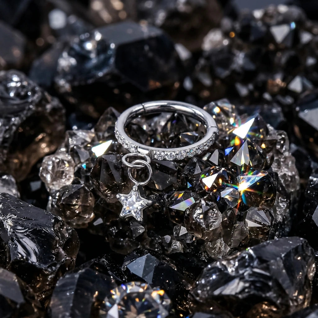 Clicker in titanio con stella diamantata