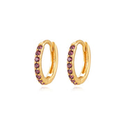 Arya Rhodolite Pave Hoop Earrings