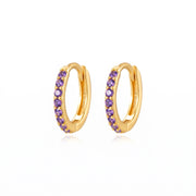 Arya Amethyst Pave Hoop Earrings