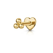 Trinity Dot Heart Labret Piercing