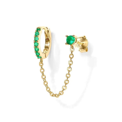 Athena Gemstone Chain Connected Earring