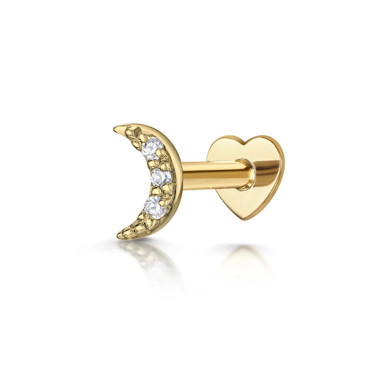 ComfyEarrings 6mm CZ Gold Earrings Flat Back Gold Plated