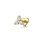 Titaniuam Pave Trinity Dot Heart Labret Piercing