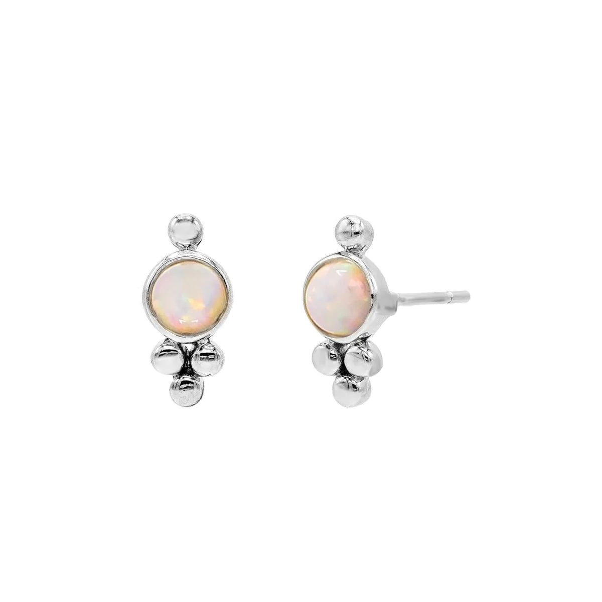 Opal Trinity Stud Earrings