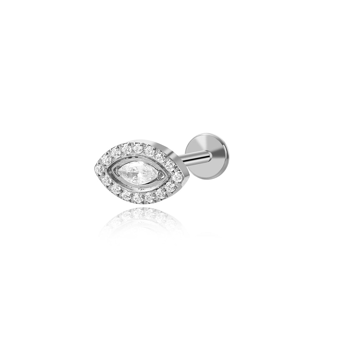 Titanium CZ Marquise Eye Piercing Stud