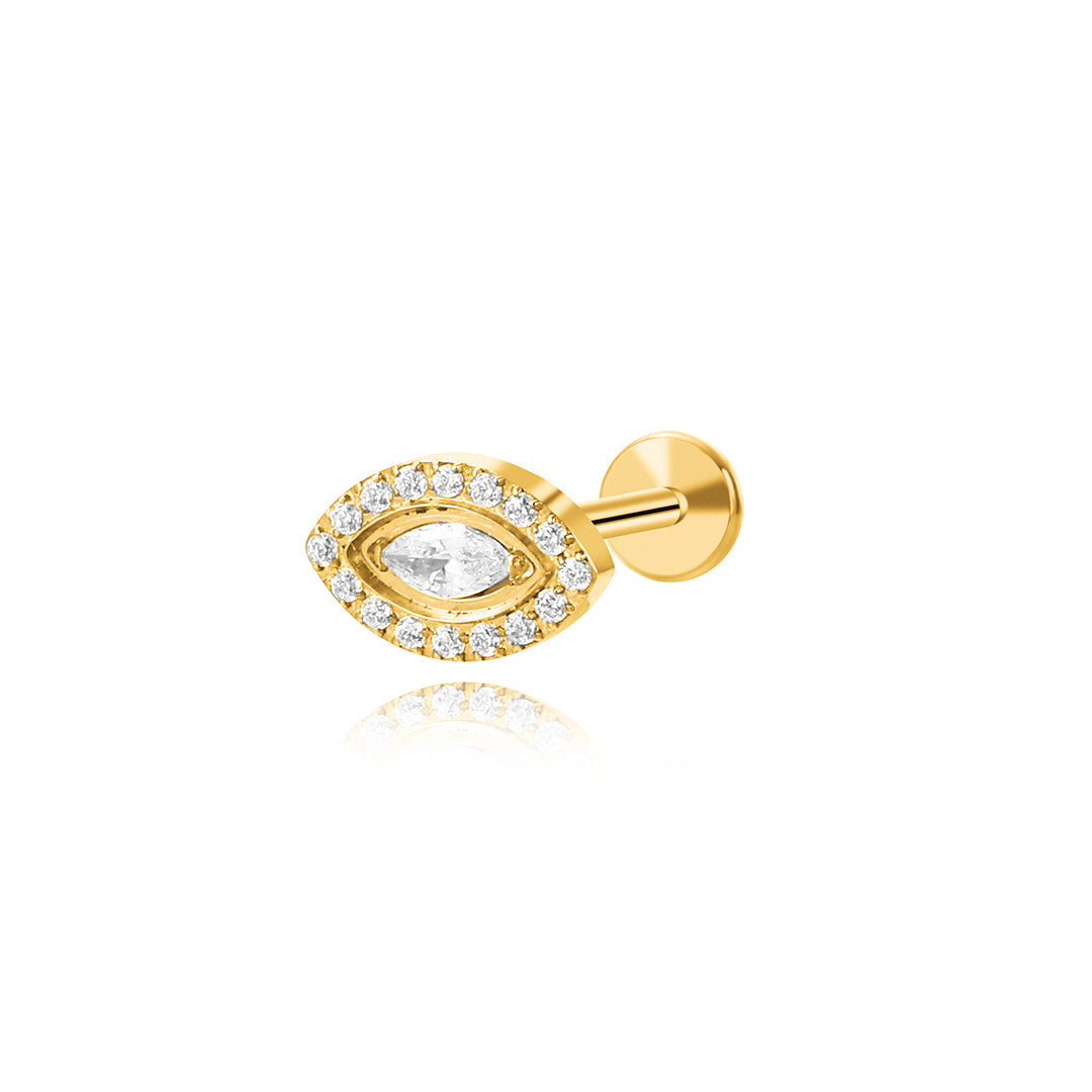 Titanium CZ Marquise Eye Piercing Stud