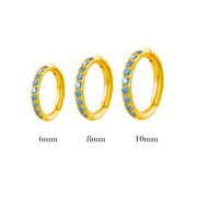 Titanium Aquamarine Blue Cartilage Hoop • Septum Ring