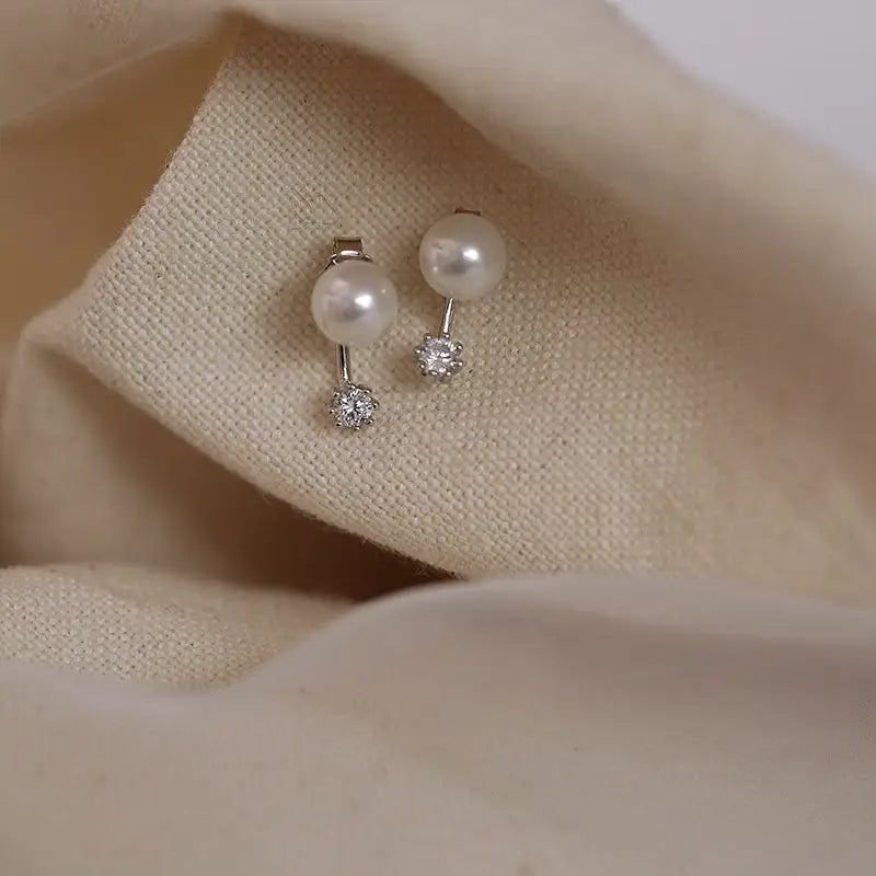 Mini Dangling Duo Pearl Flat Back Earring (18G)