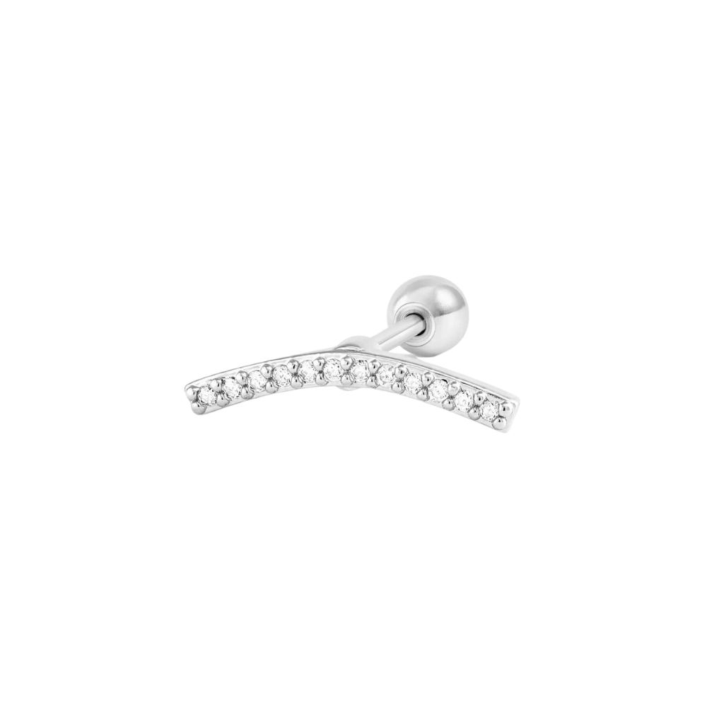 Sparkling Curve Helix Barbell Earring (18G)