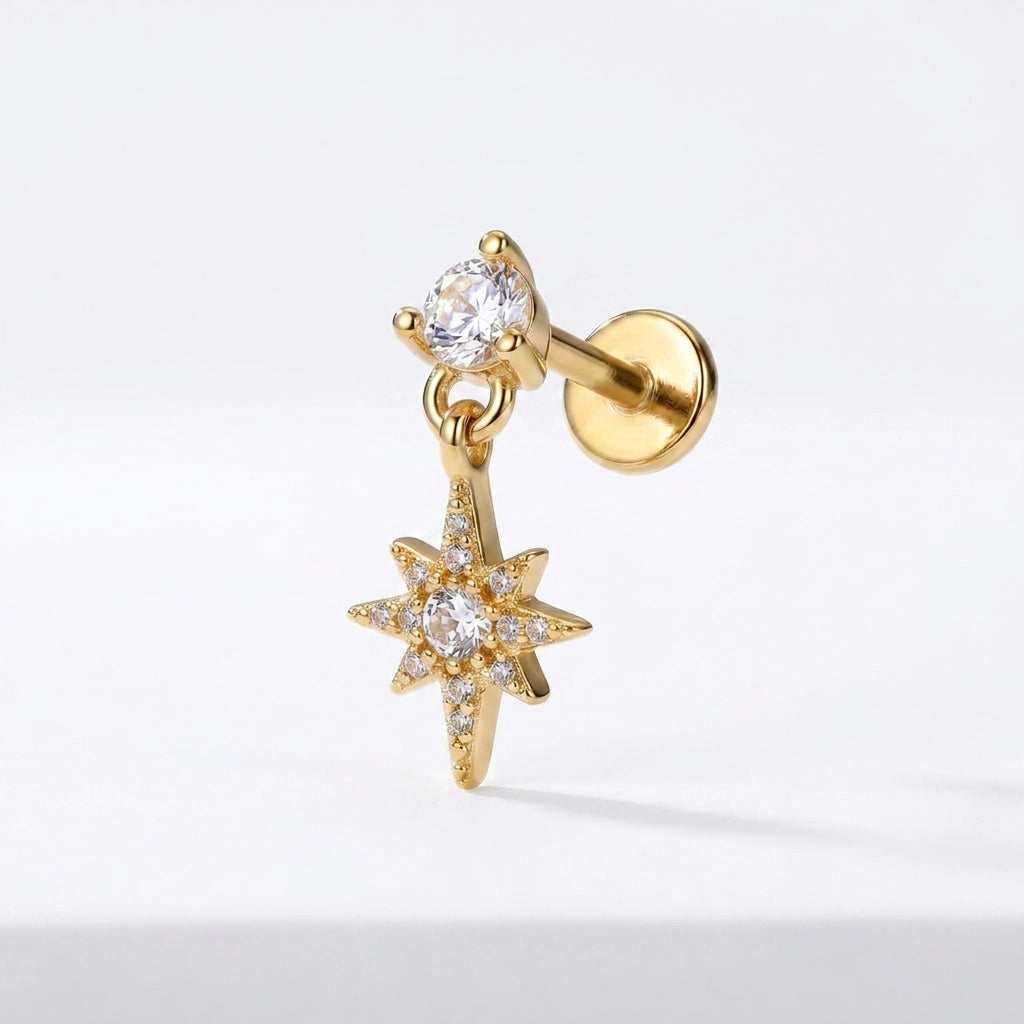 Diamond Guiding Star Flatback Stud