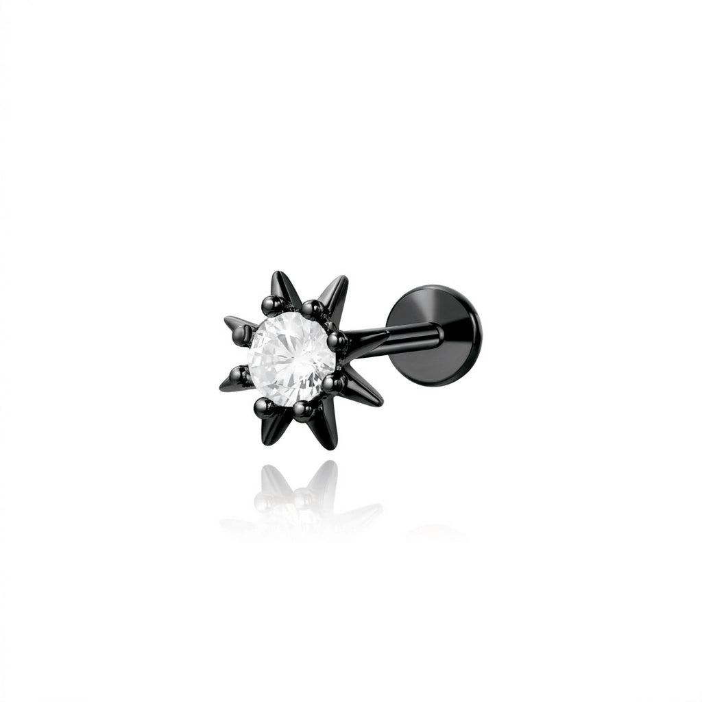 Aeliana Glowing Sun Flat Back Piercing Stud