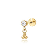 Titanium Dangling Trio Ball Piercing Stud