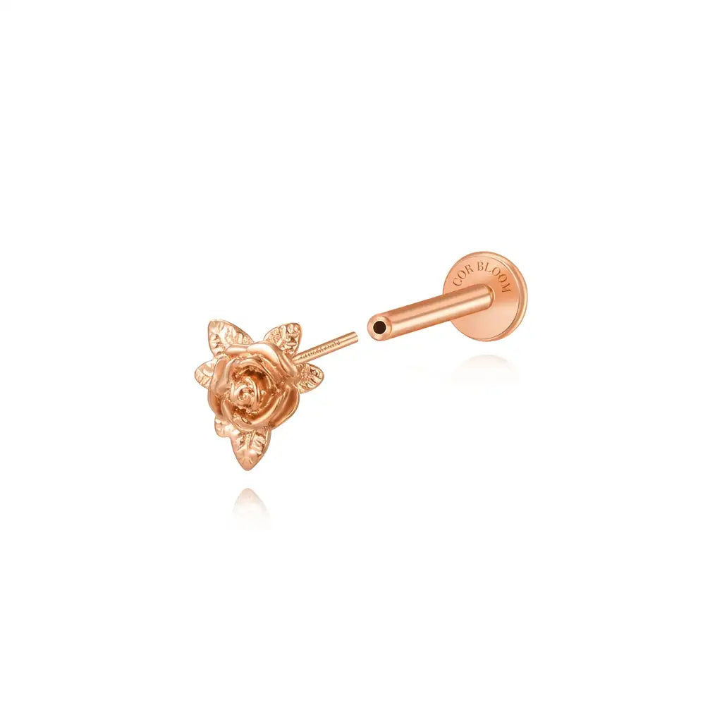 Titanium Rosy Rose Flat Back Stud