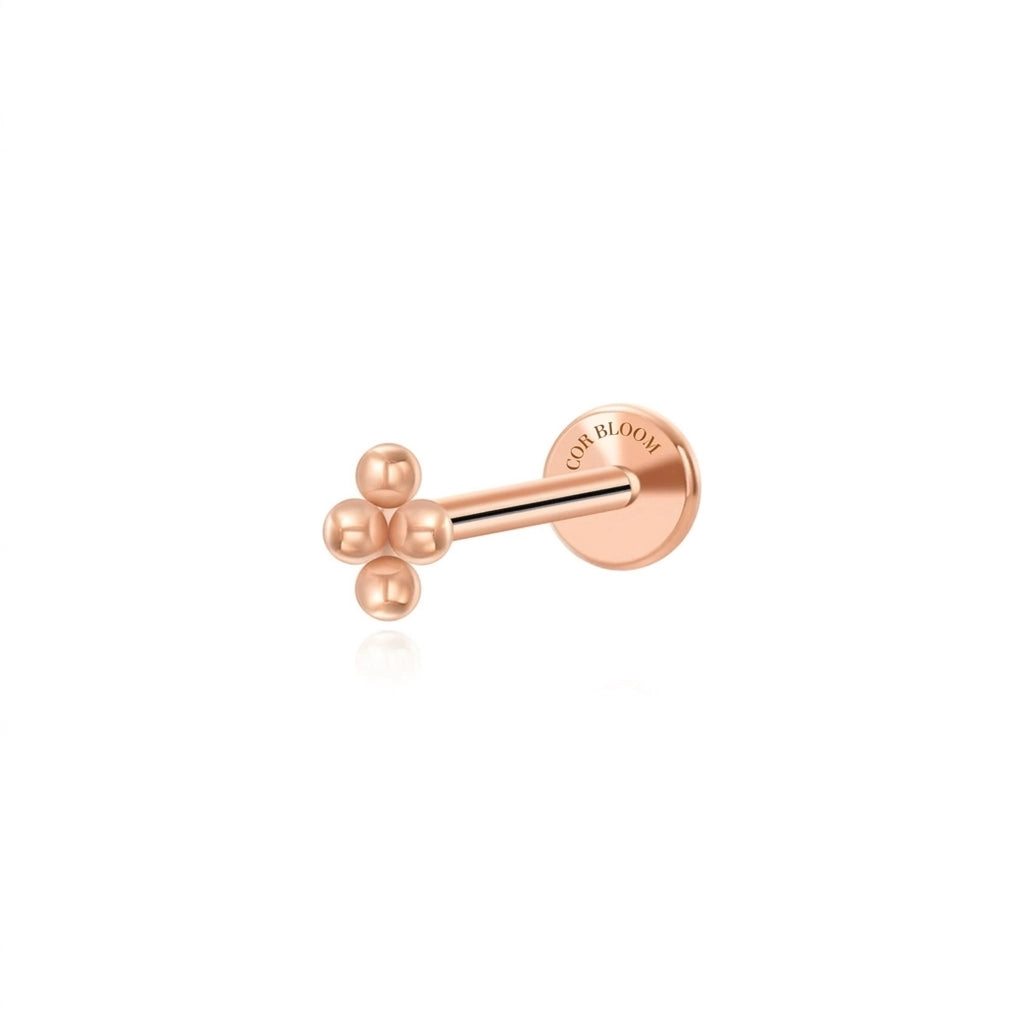 Titanium Minimal Four Ball Flat Back Stud
