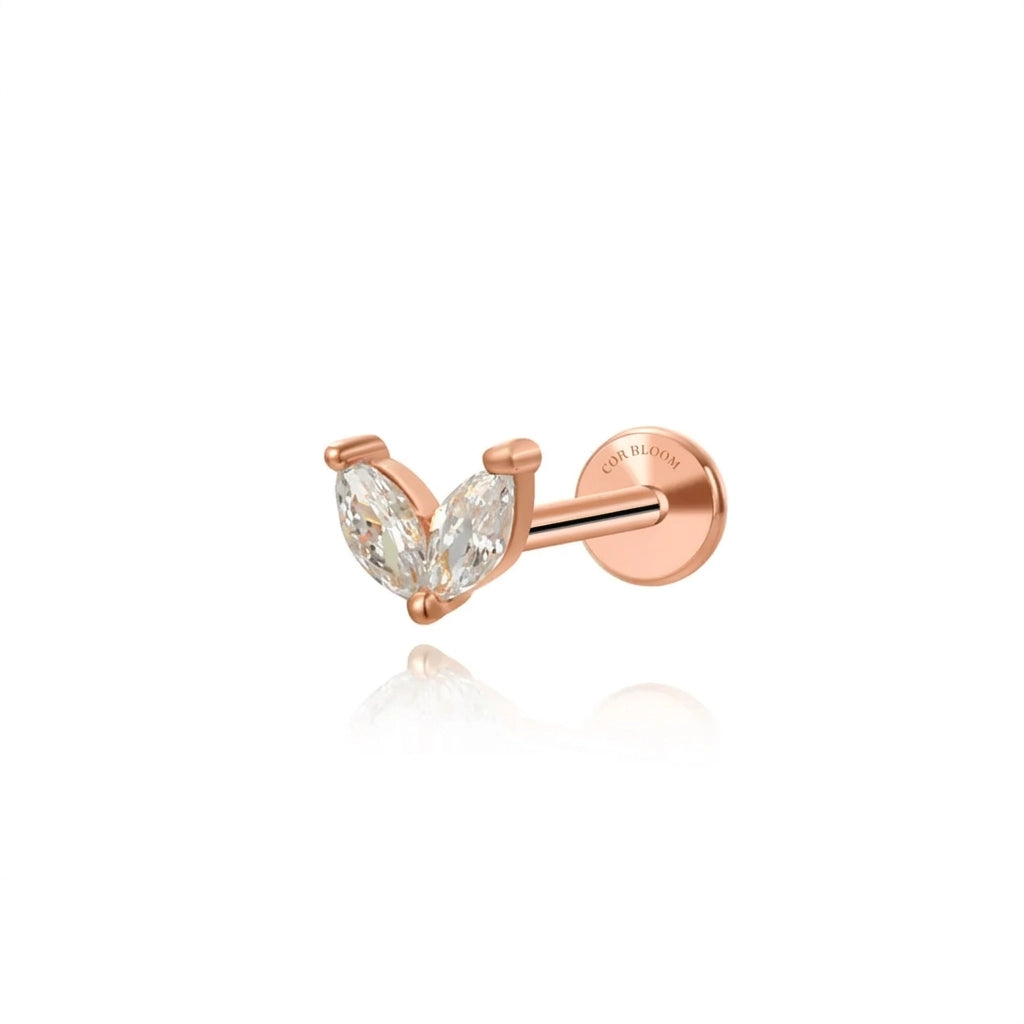 Two-Petal Flat Back Stud