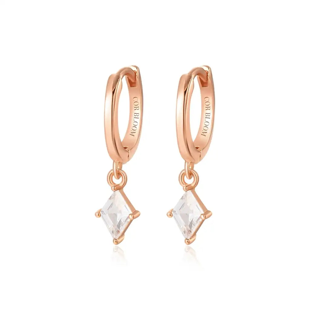 Alaia White Crystal Kite Hoop Earrings