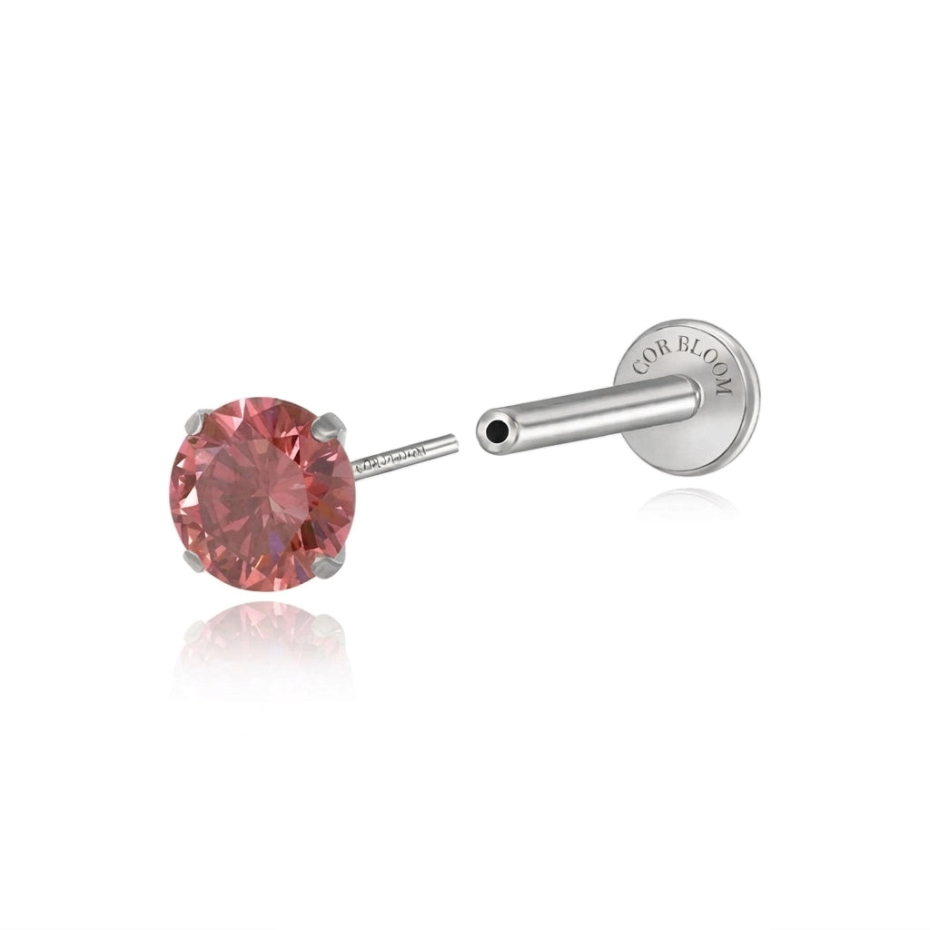 Titanium Multisize Rhodolite Stud (Push Pin)