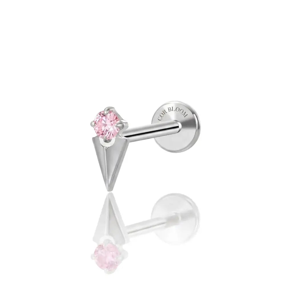 Titanium Small Pink Cone Flat Back Stud