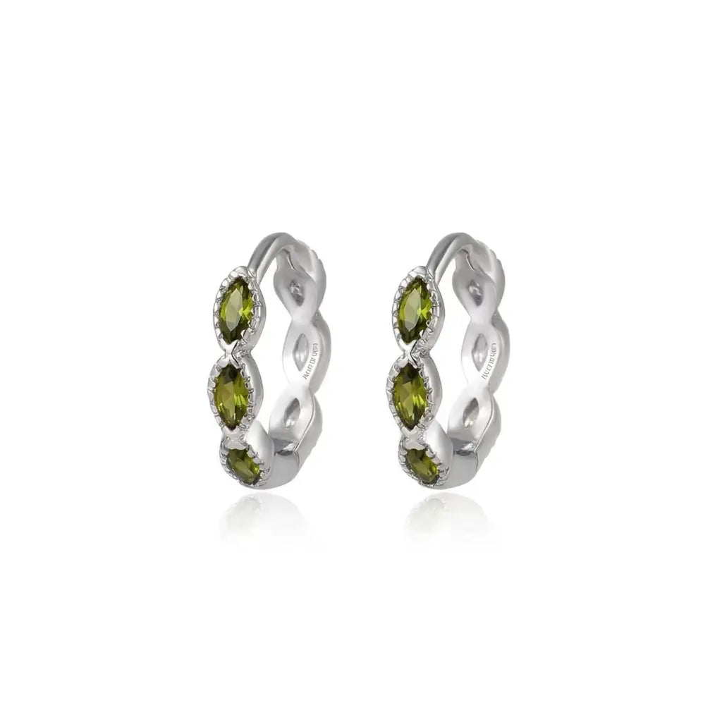 Freya Peridot Marquise Hoops