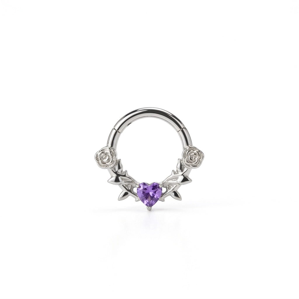 Titanium Artemis Thorned Rose Clicker - Amethyst Dream