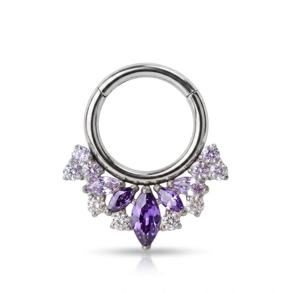 Titanium Celestia Marquise Crown Clicker - Amethyst