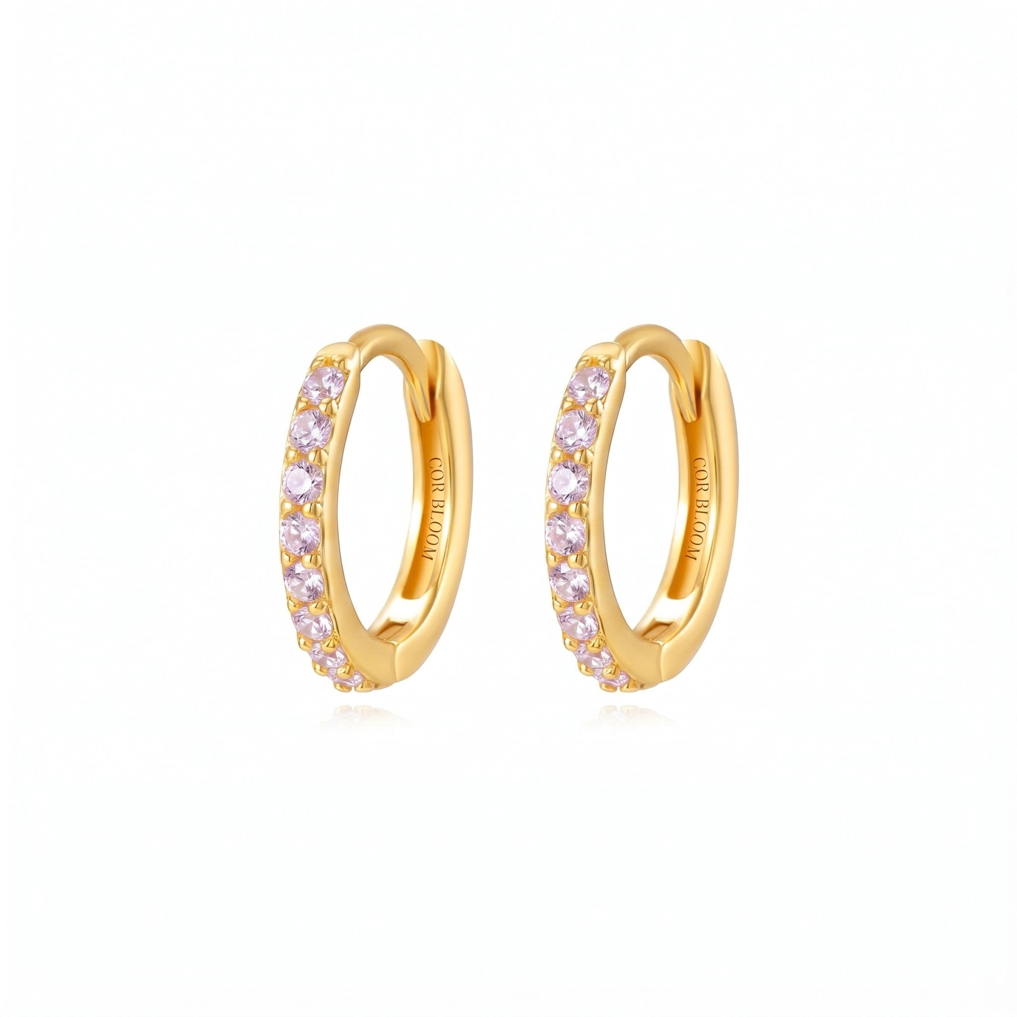 Arya Light Amethyst Pave Hoop Earrings