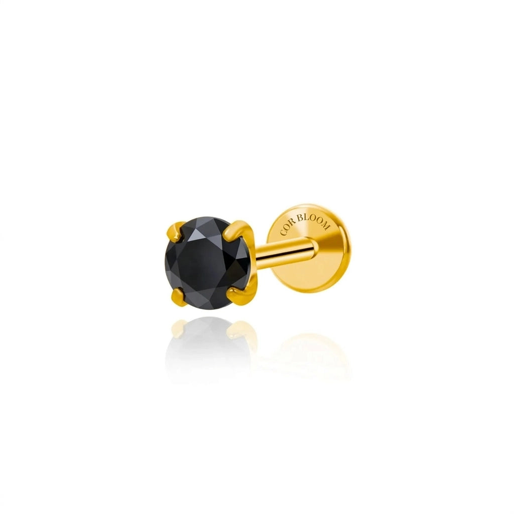 Titanium Multisize Black Spinel Stud (Threaded)