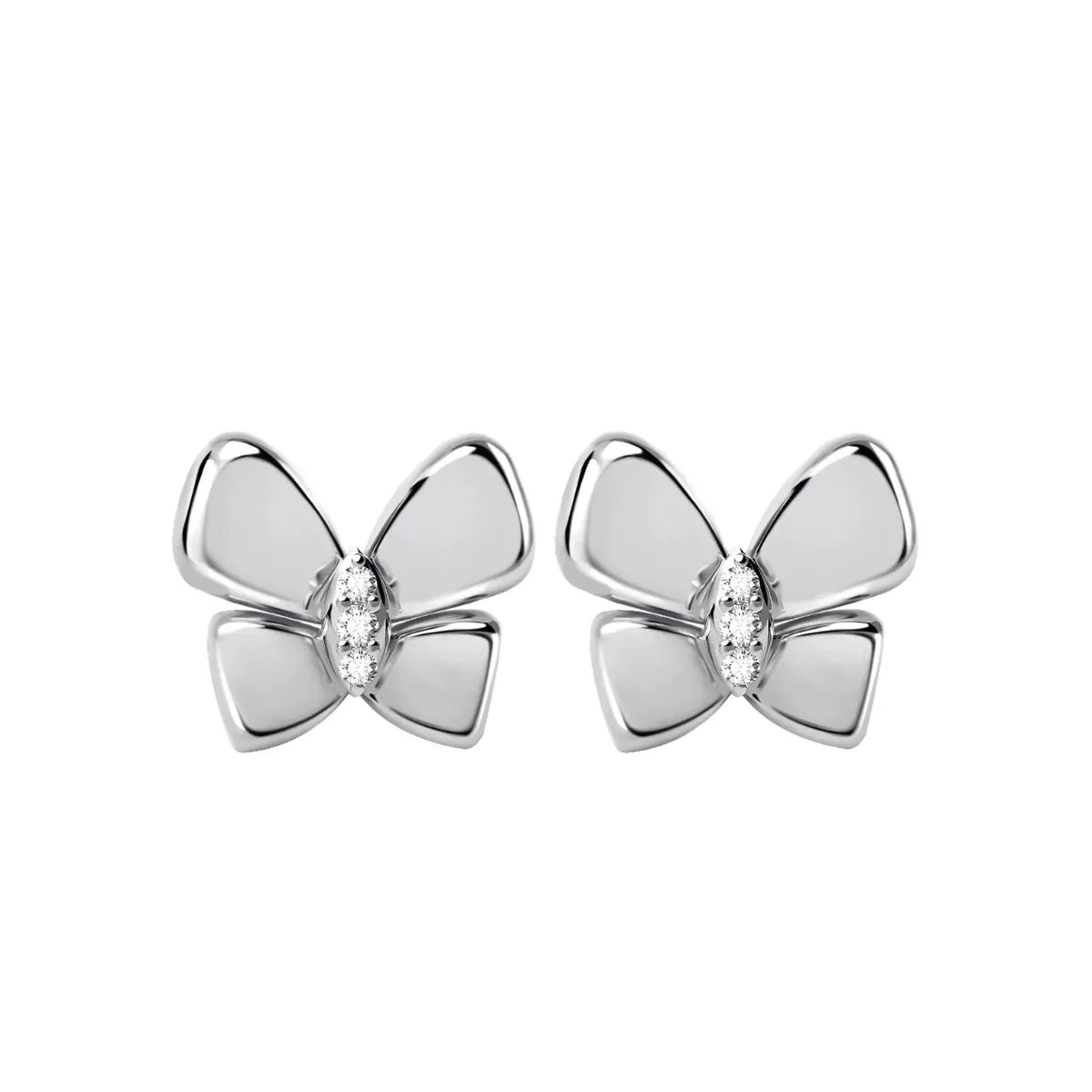 Summer Garden Butterfly Triple CZ Stud Earrings