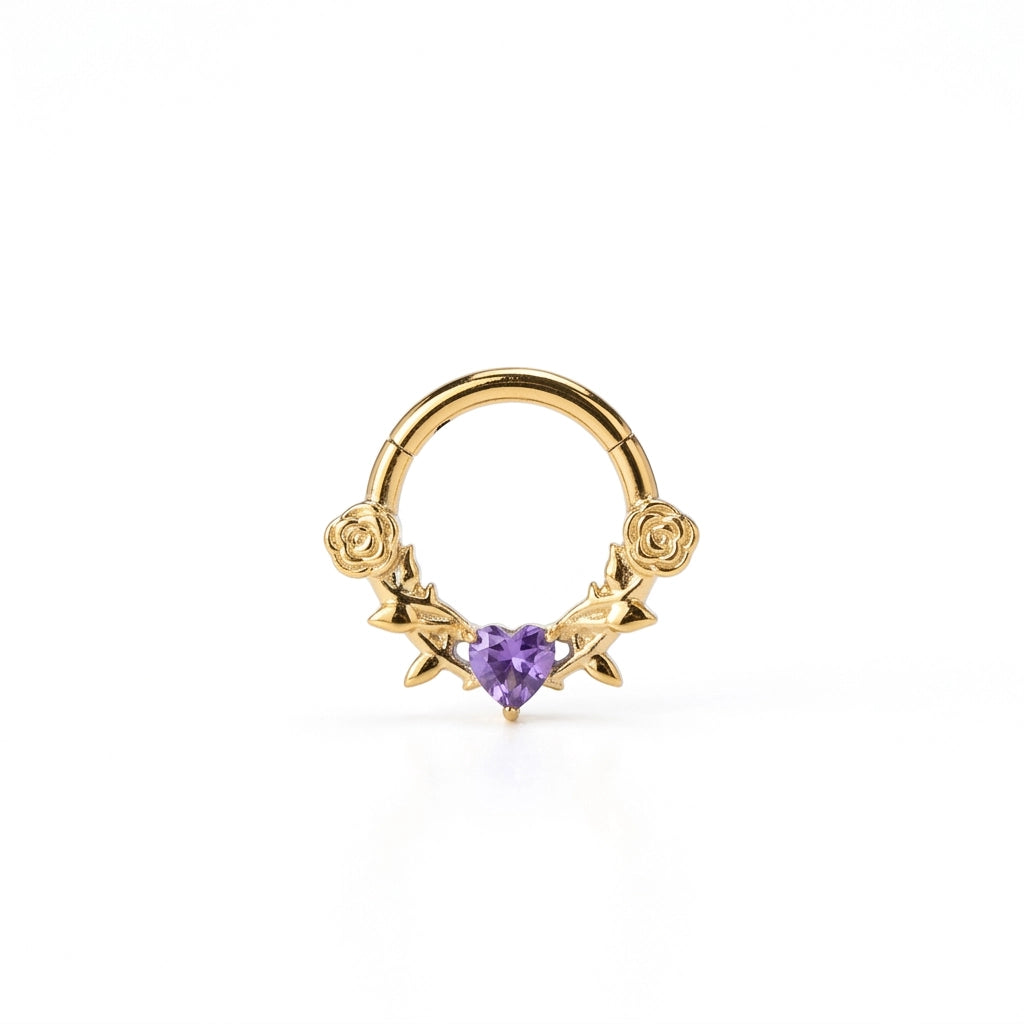 Titanium Artemis Thorned Rose Clicker - Amethyst Dream