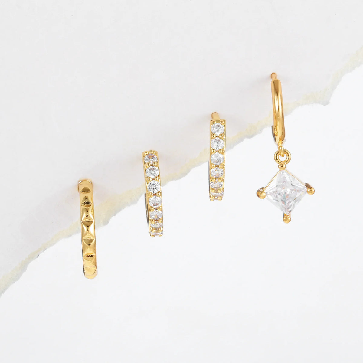 Perfect Earring Stack Simple Classic Hoop&Huggie Earring Set for Ear Stacking Earring Bundle ...