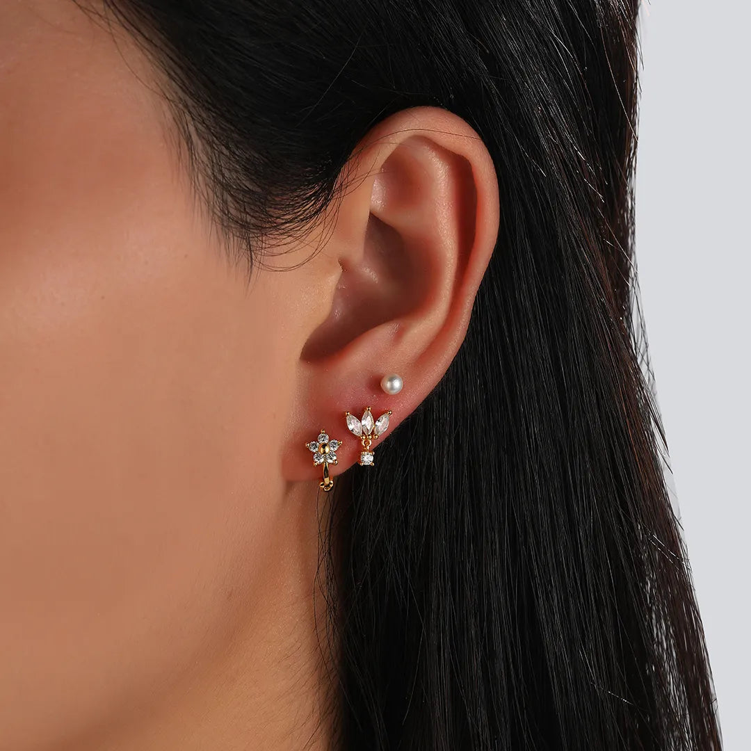 Titanium Trinity Petal Flat Back Stud