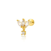 Dainty Marquise Dangle Flat Back Stud
