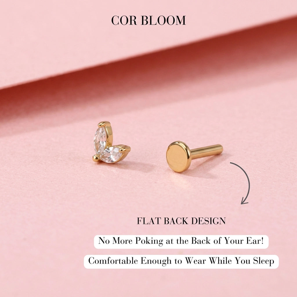 Two-Petal Flat Back Stud