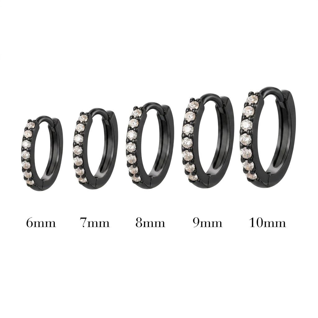 Classic Pave Hoop Earring (20G)