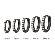 Black Pave Hoop Earring (20G)