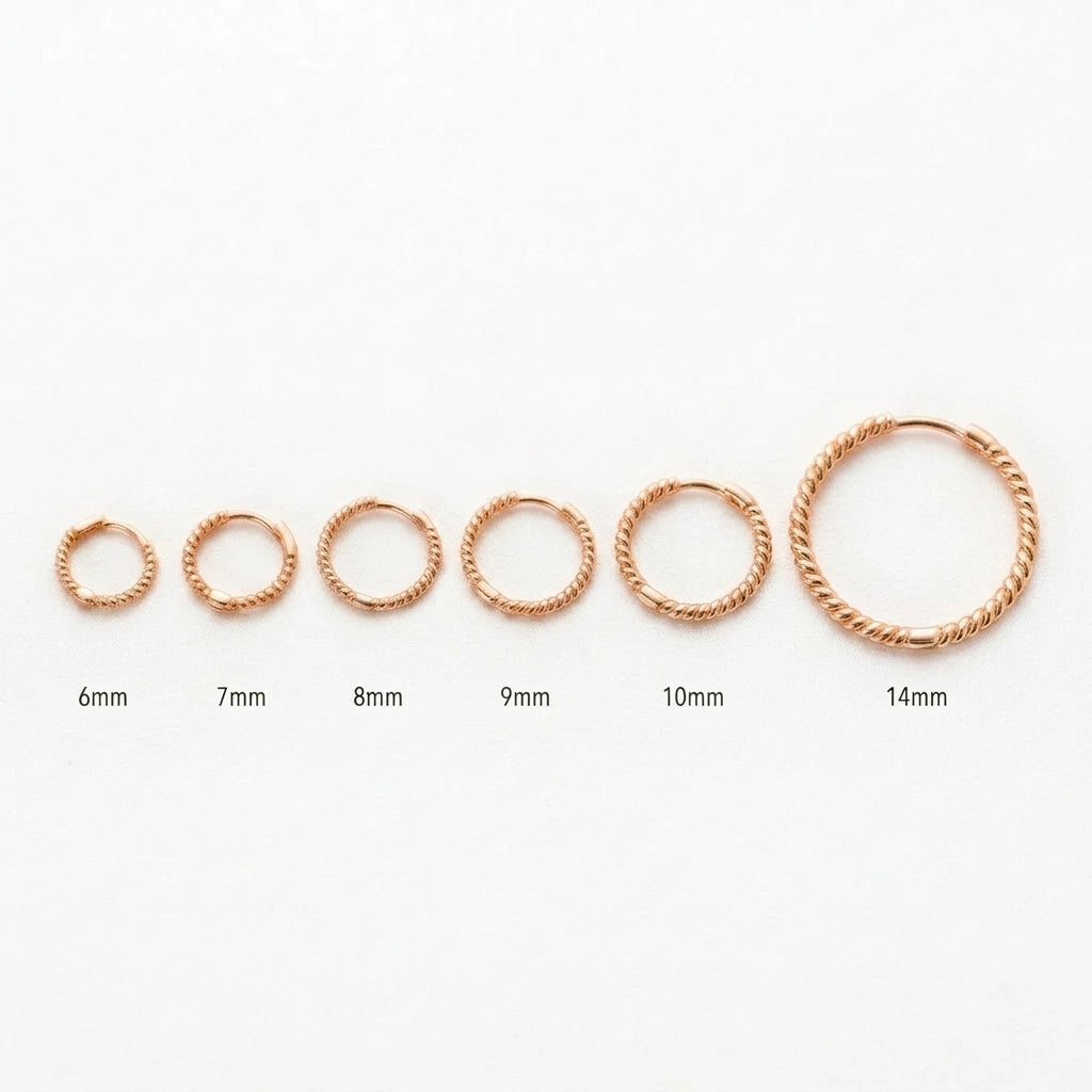 Basic Twisted Rope Hoop Earring (20G)