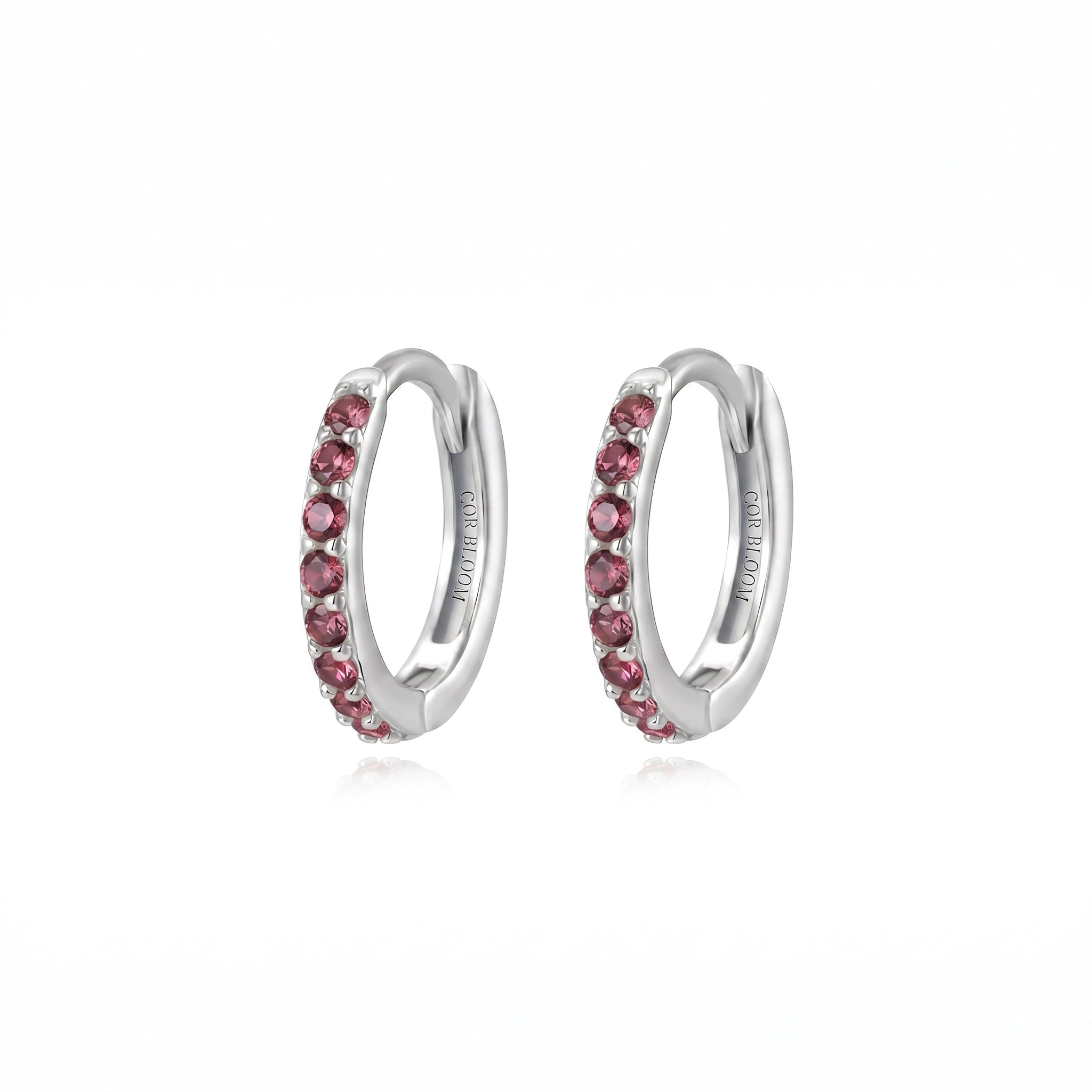 Arya Rhodolite Pave Hoop Earrings