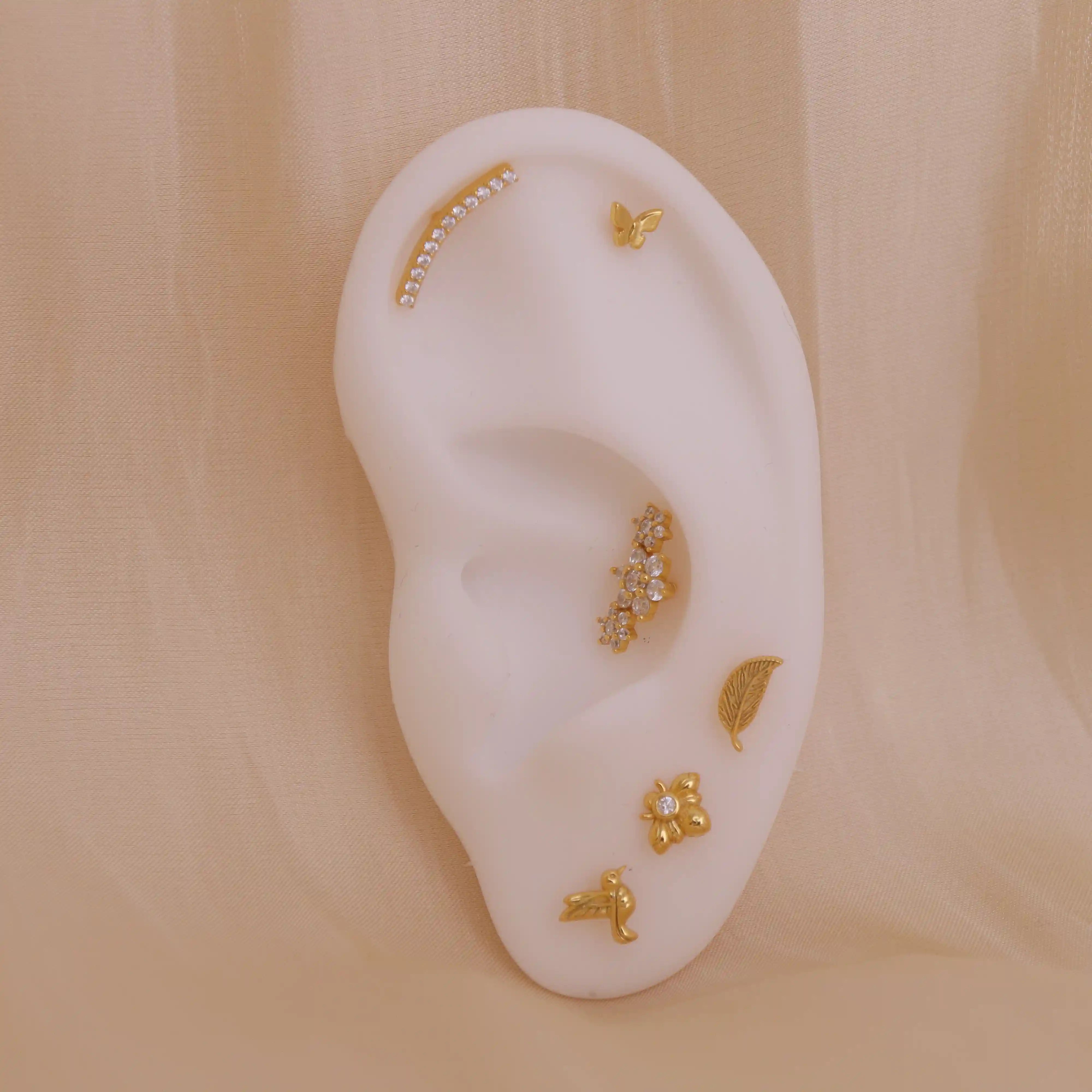 Hidden Helix Flat Back Stud Earring, Cartilage Piercing Jewelry