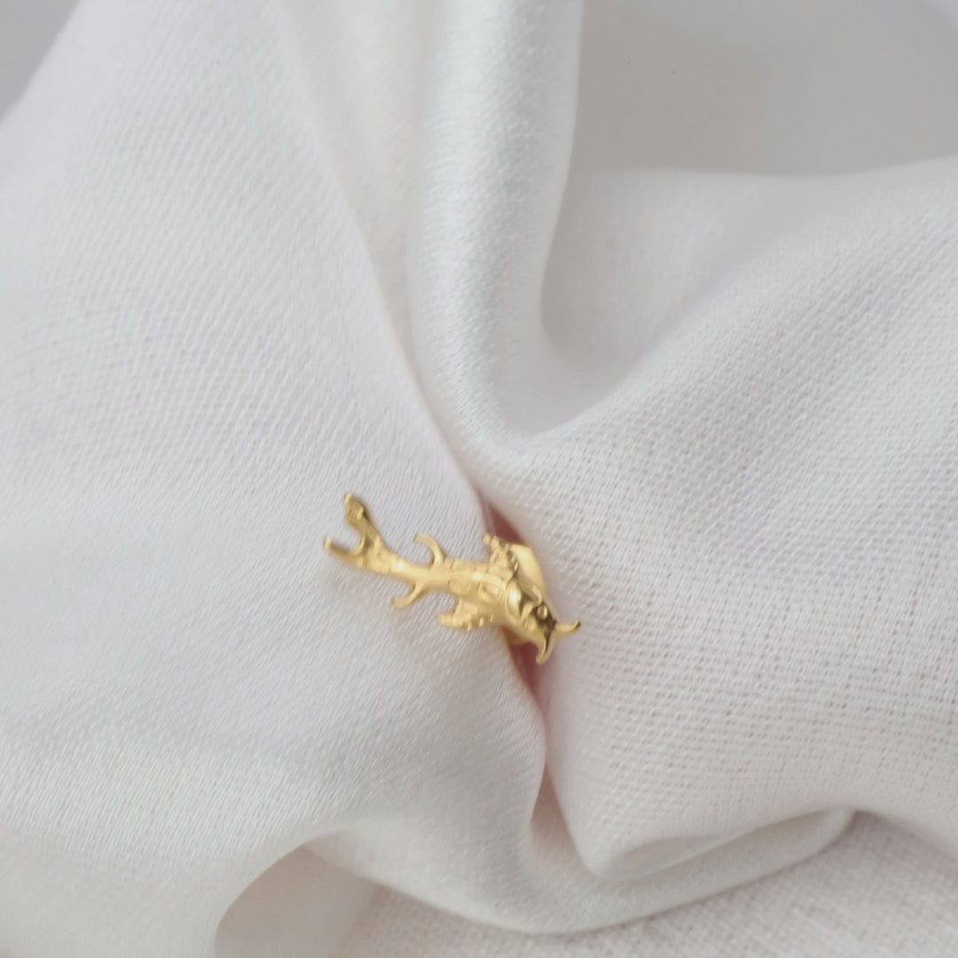 Load video: Titanium Carpio Fish Flat Back Stud