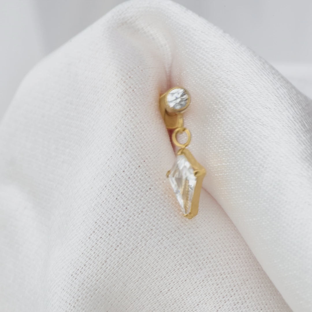 Load video: Titanium Kehlani Diamond Kite Push Pin Stud