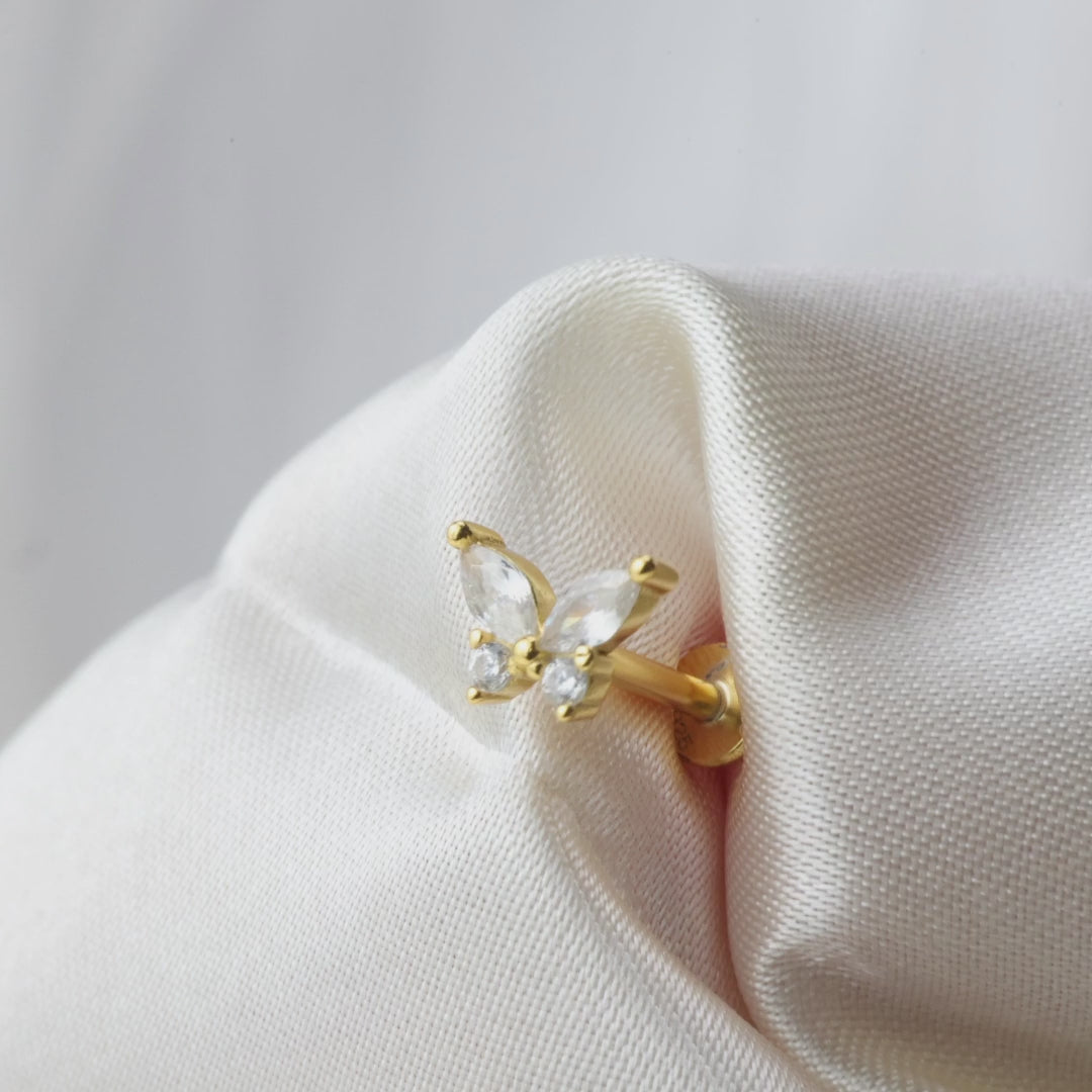 Load video: Magical Butterfly Flat Back Piercing