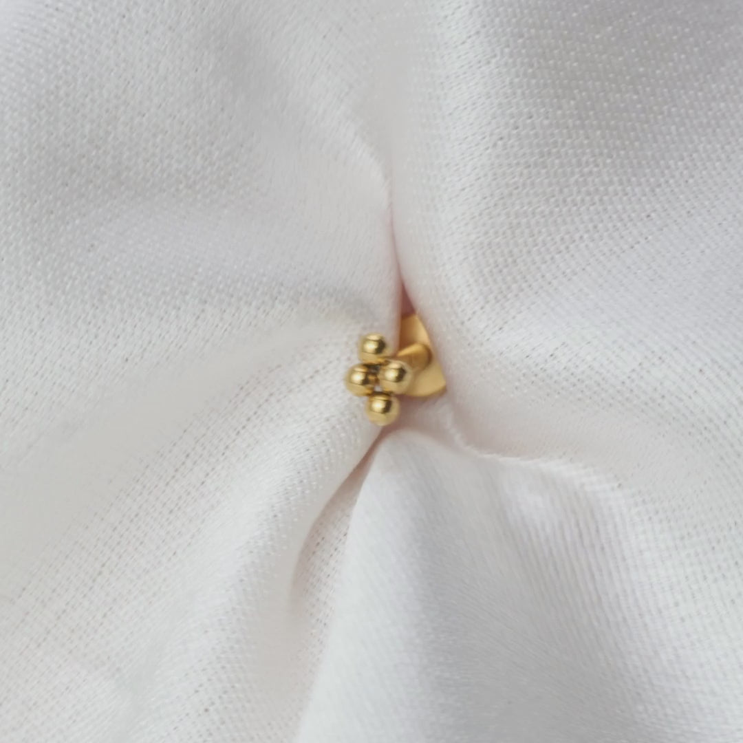 Load video: Titanium Minimal Four Ball Flat Back Stud