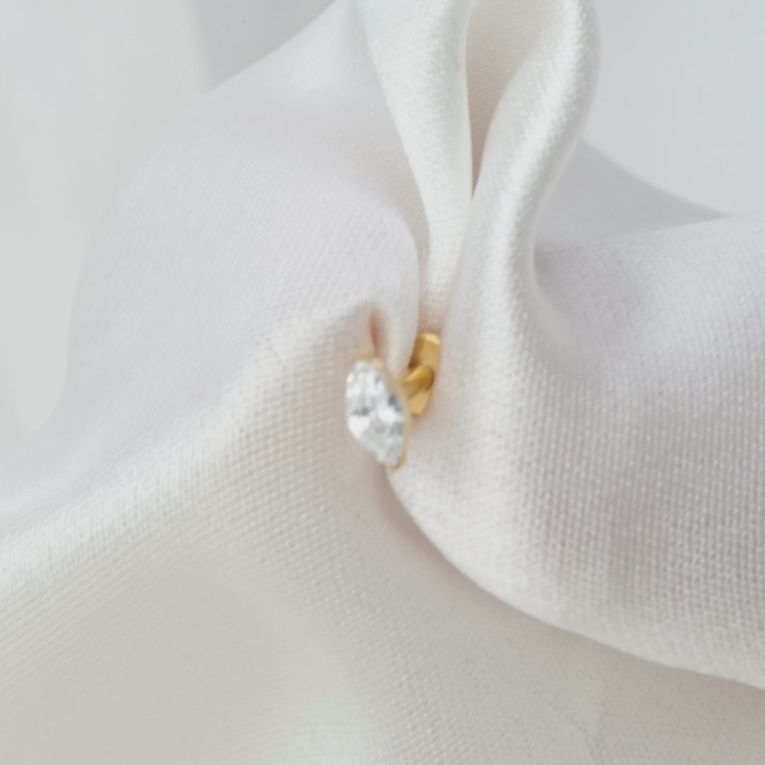 Load video: Titanium Elynn White Crystal Marquise Stud