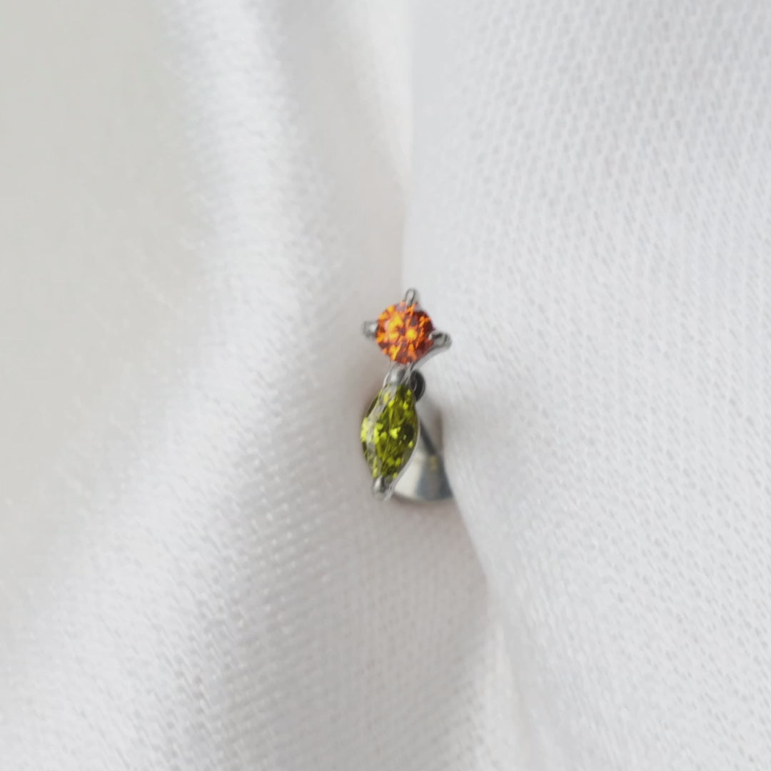 Load video: Titanium Eve Mini Marquise Stud - Peridot Felicity