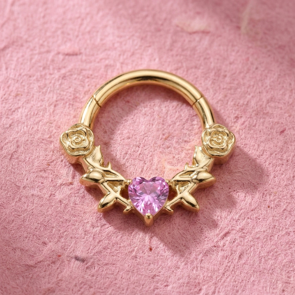 Titanium Artemis Thorned Rose Clicker - Graceful Ruby