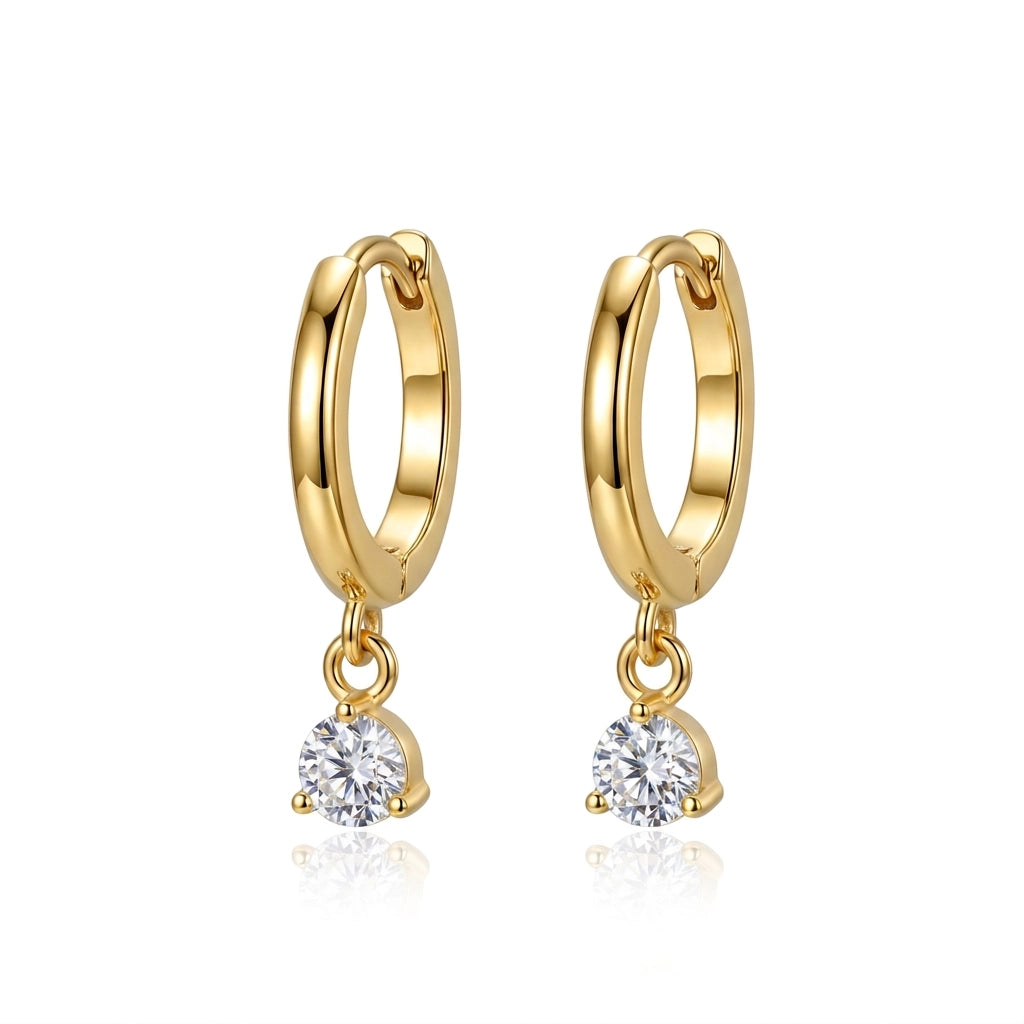 Elsa White Crystal Mini Bling Hoop Earrings