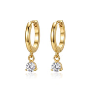 Elsa White Crystal Mini Bling Hoop Earrings