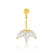 Titanium Kratos Diamond 3-Petal Stud - Hidden Helix